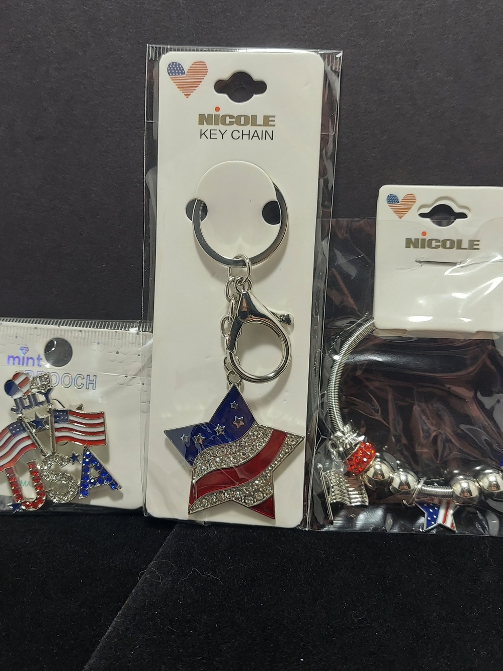 Silver-tone Patriotic Star Accessory Set # 1